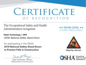 OSHA National Safety Stand-down s'efforce de prévenir les chutes dans les industries liées à la construction.