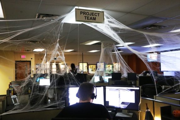 Dressed up for Halloween, the NOC is key to monitoring tower lights, as mandated by the FCC.