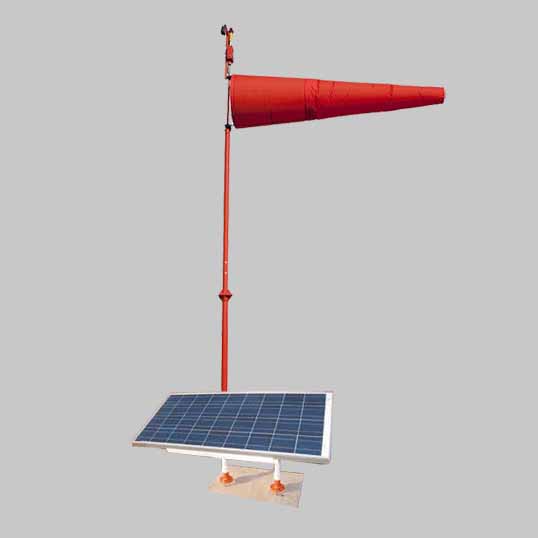 Solar lighted FAA and ICAO compliant airport windsock