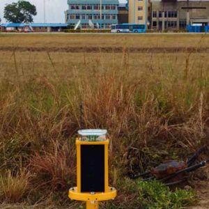 An A704 runway threshold light installed at the Yakubu Gowan Airport in Jos, Nigeria