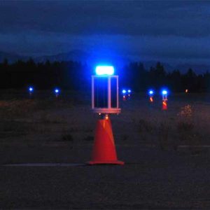 Solar taxiway lights at Elmendorf Air Force Based in Alaska