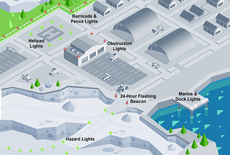 Illustration of mining site lighting