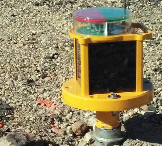 An A704 compact solar airport light installed at Parma Municipal Airport