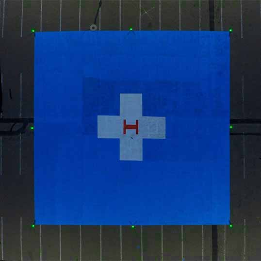 A704-VL helipad lights mark the perimeter of an temporary emergency helipad in Albuquerque, New Mexico