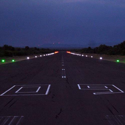 Runway lights at Eskom