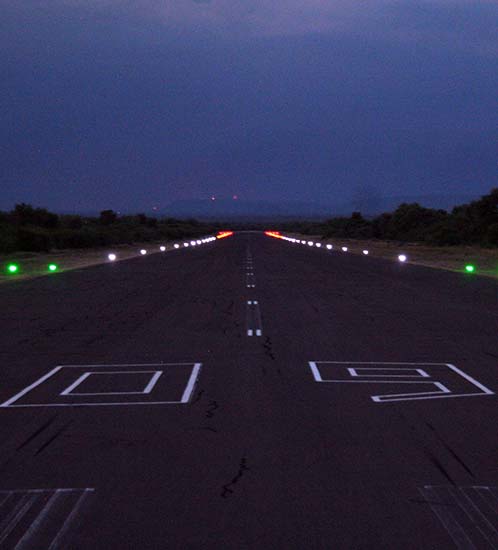 Runway lights at Eskom