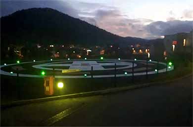 A704-VL and A560 helipad lights installed at Hopital Elisée Charra, France